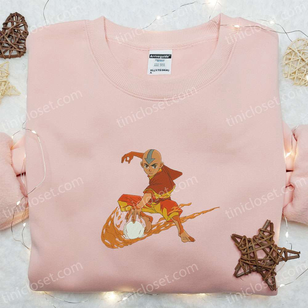 Aang Avatar Anime Embroidered Shirt: Embrace the Spirit of the Last Airbender!