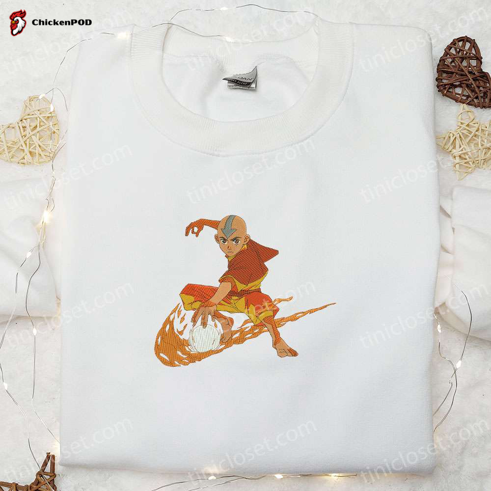 Aang Avatar Anime Embroidered Shirt: Embrace the Spirit of the Last Airbender!