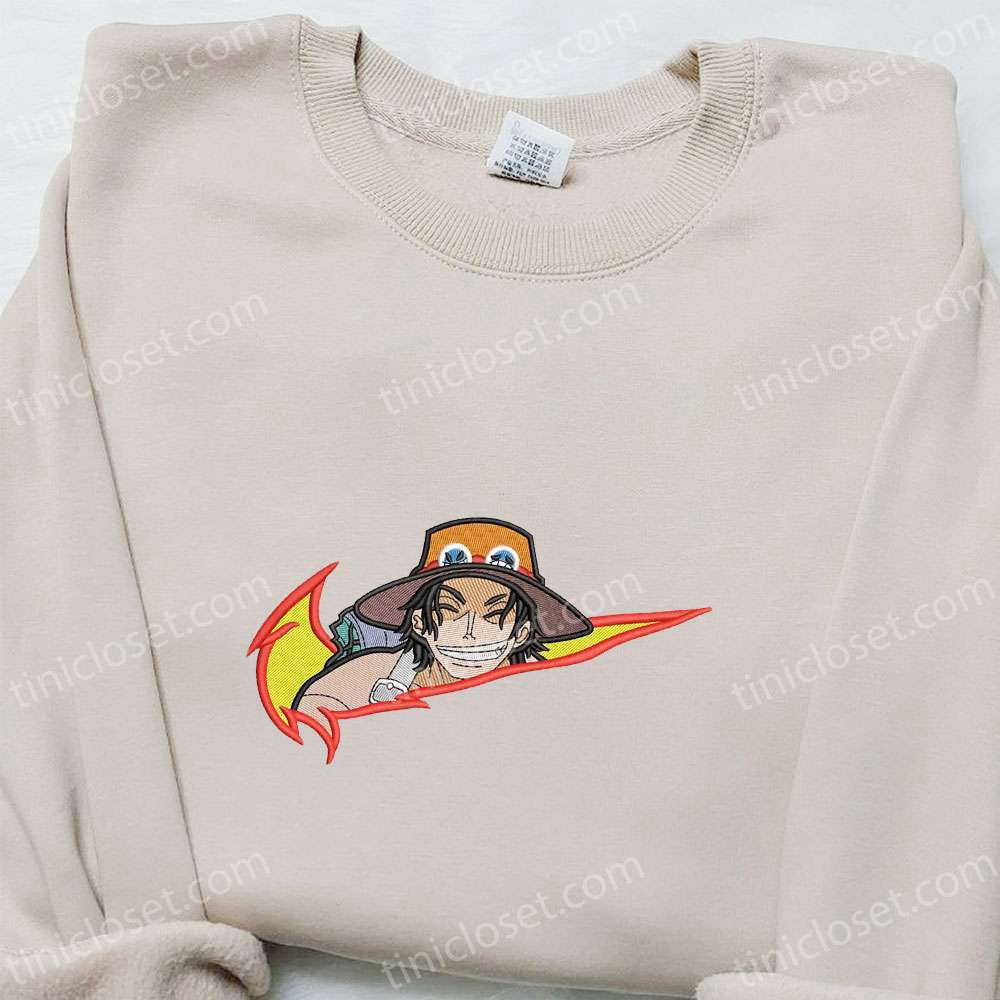 Ace One Piece Anime Embroidered Shirt – Stylish and Exclusive Apparel for Fans of the Iconic Anime Series