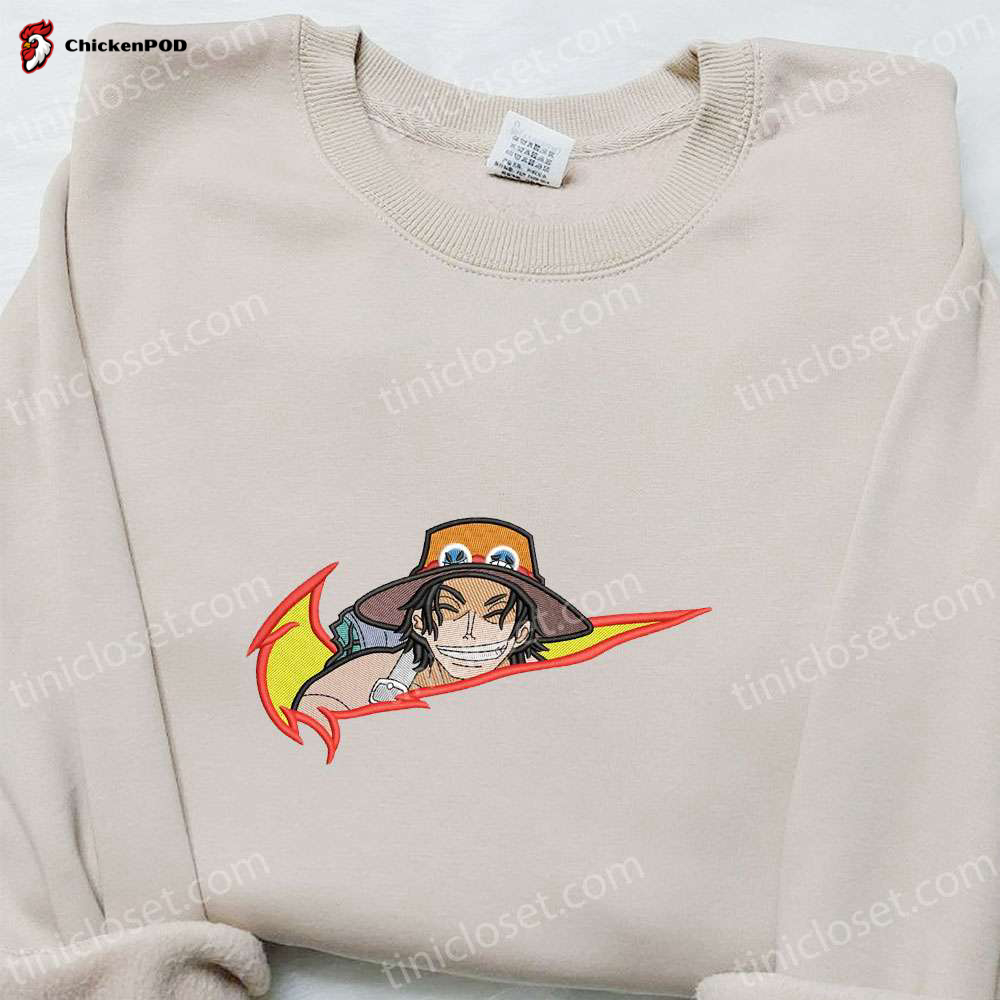 Ace One Piece Anime Embroidered Shirt – Stylish and Exclusive Apparel for Fans of the Iconic Anime Series