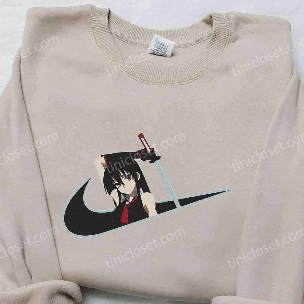 Anime-Inspired Akame x Nike Swoosh Hoodie & Shirts: Embroidered Akame ga Kill! & Nike Inspired Apparel