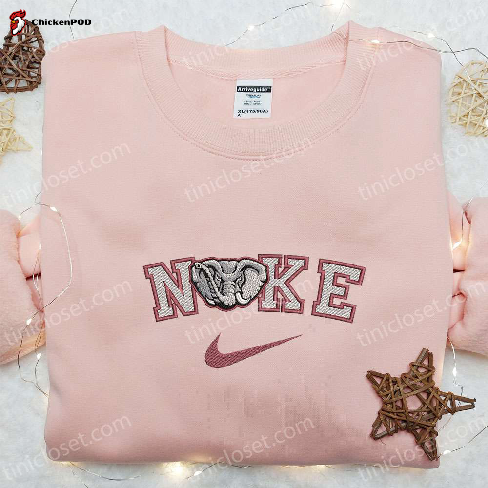 Alabama Crimson Tide x Nike Embroidered Shirt & Hoodie: Perfect NCAA Sports Gift Idea