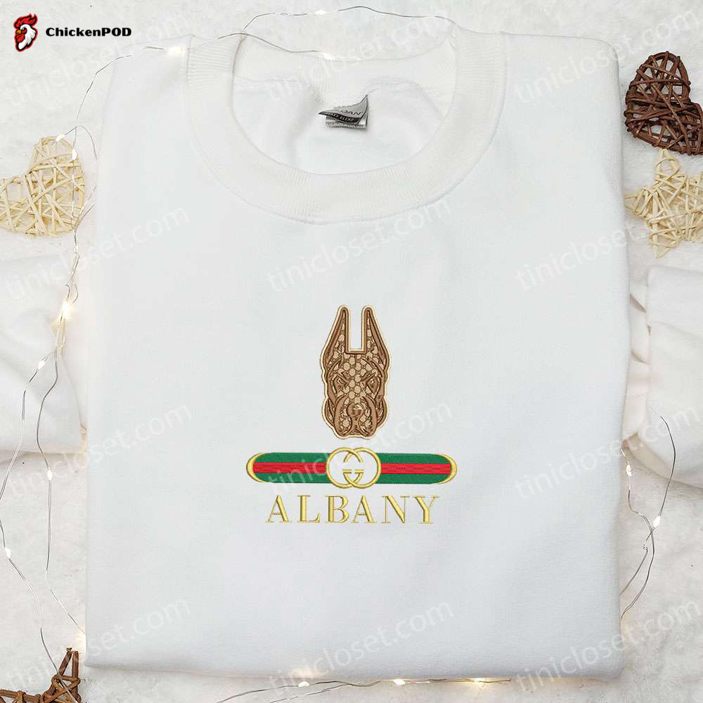 Albany Great Danes x Gucci Embroidered Shirt & NCAA Sports Hoodie: Perfect Gift Idea