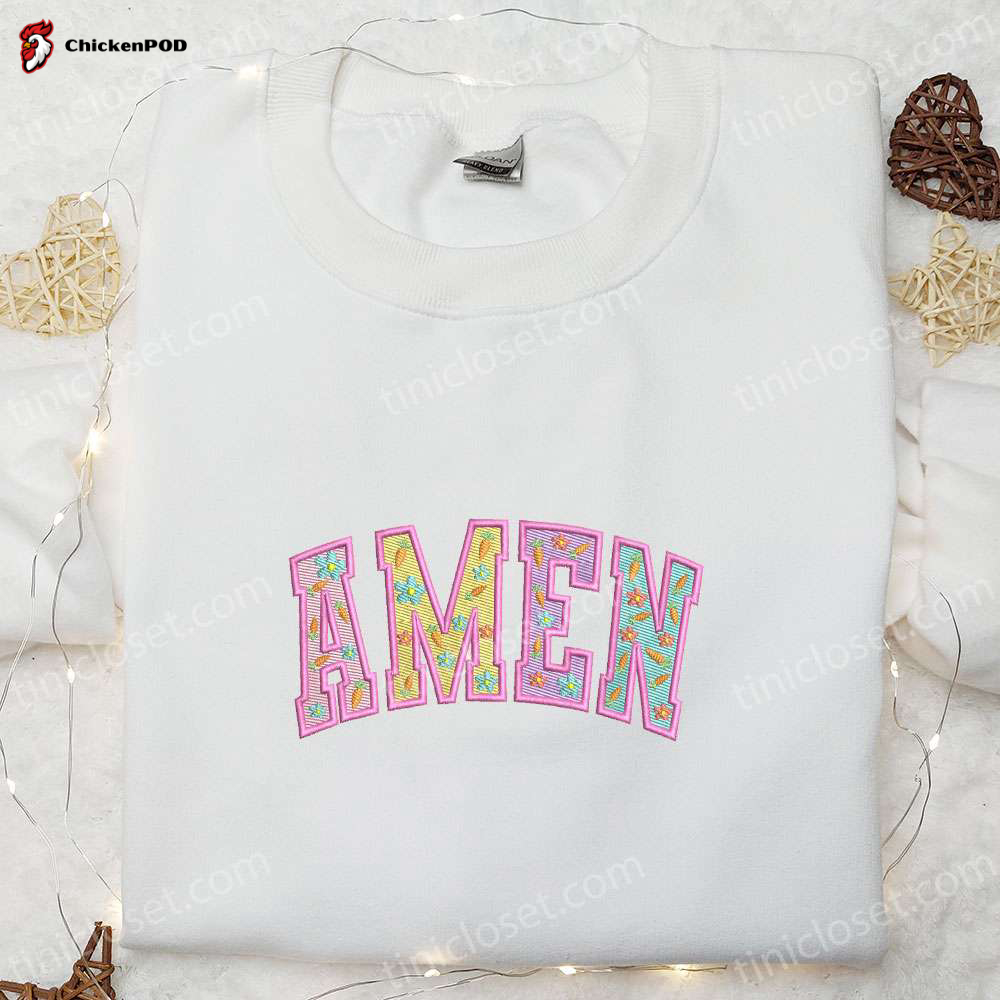 Shop Amen Easter Embroidered Shirt & Thanksgiving Day Hoodie – Best Holiday Gift Ideas