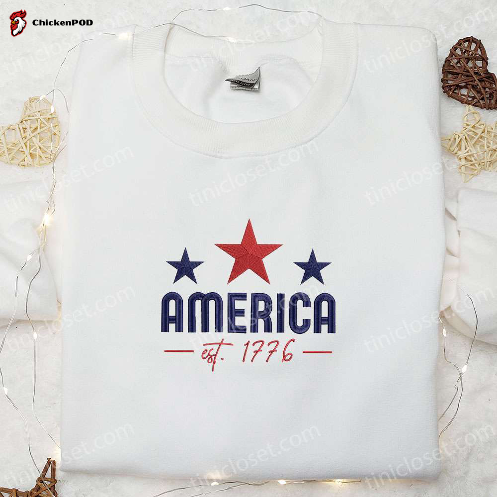 Shop the America Land Of The Free Embroidered Shirt – Show Your Patriotism!