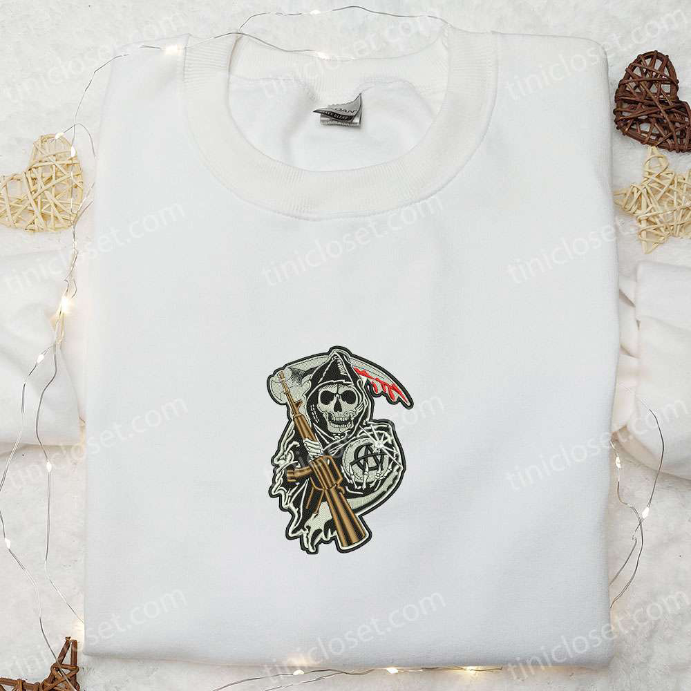 Angel of Death Embroidered Shirt & Halloween Hoodie: Best Halloween Gifts!