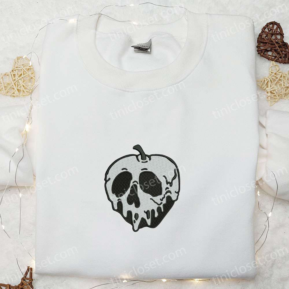 Spooktacular Apple Skull Embroidered Hoodie – Best Halloween Gift Ideas for a Stylish Halloween Look!