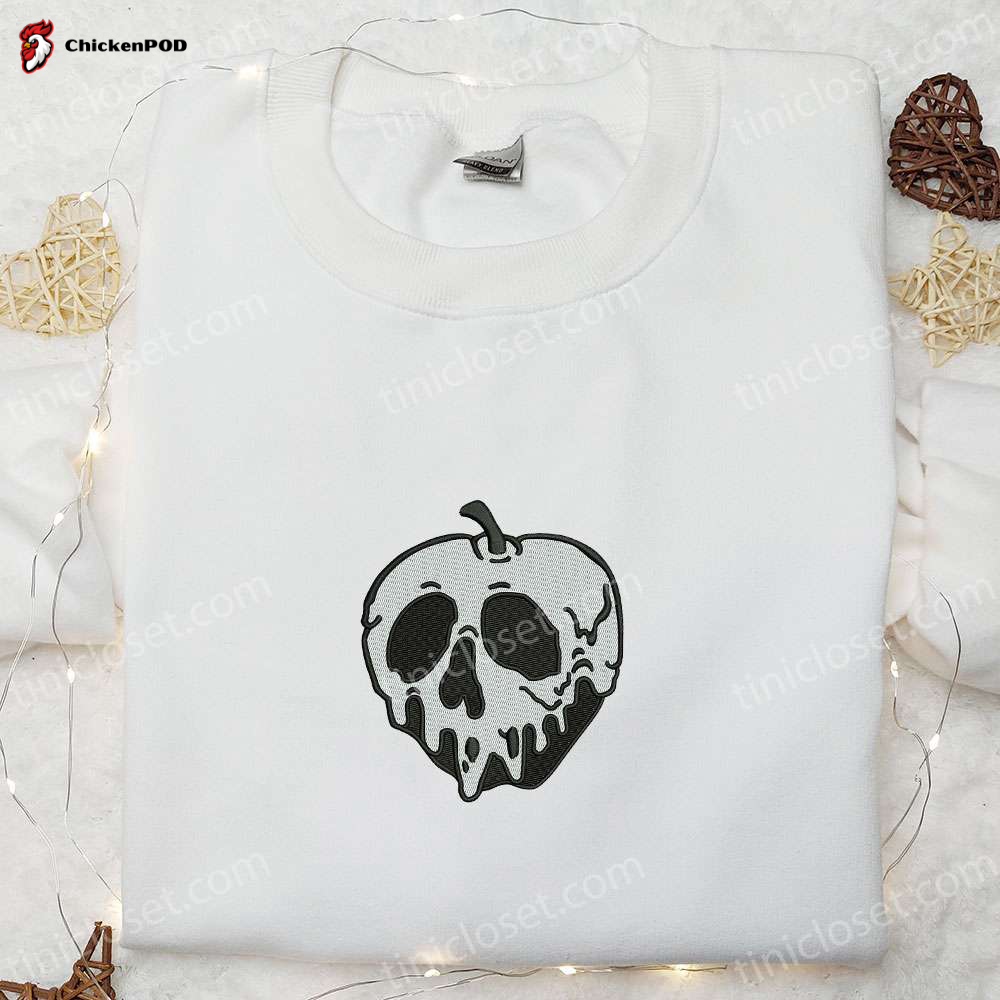 Spooktacular Apple Skull Embroidered Hoodie – Best Halloween Gift Ideas for a Stylish Halloween Look!