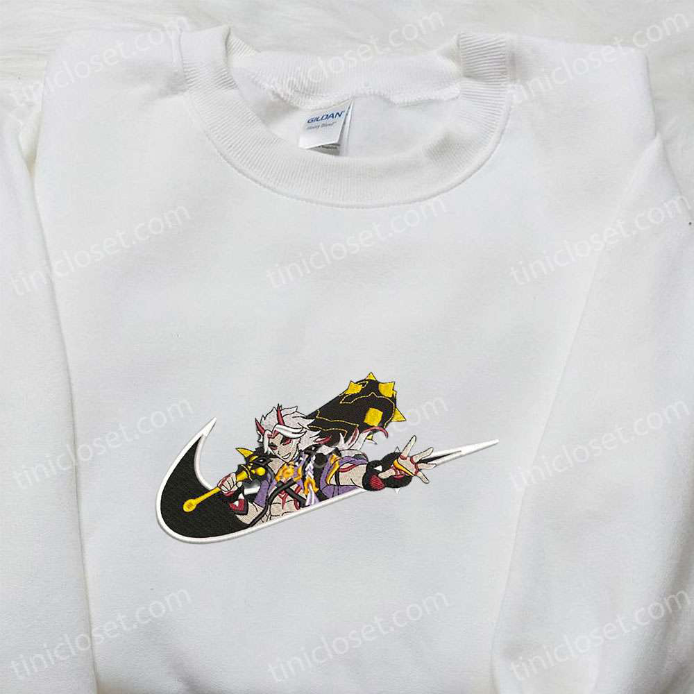 Arataki Itto x Swoosh Game Hoodie: Nike Inspired Embroidered Shirt – Best Family Gift Ideas