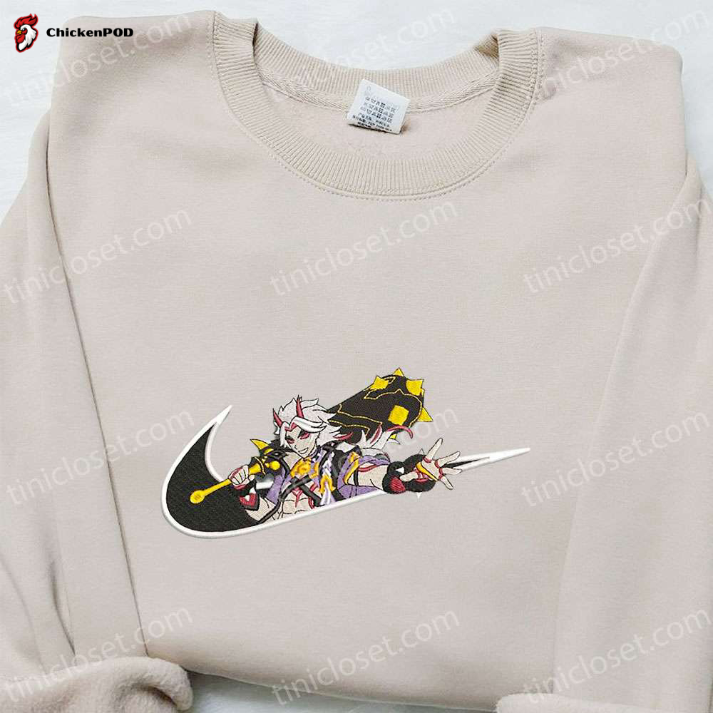 Arataki Itto x Swoosh Game Hoodie: Nike Inspired Embroidered Shirt – Best Family Gift Ideas