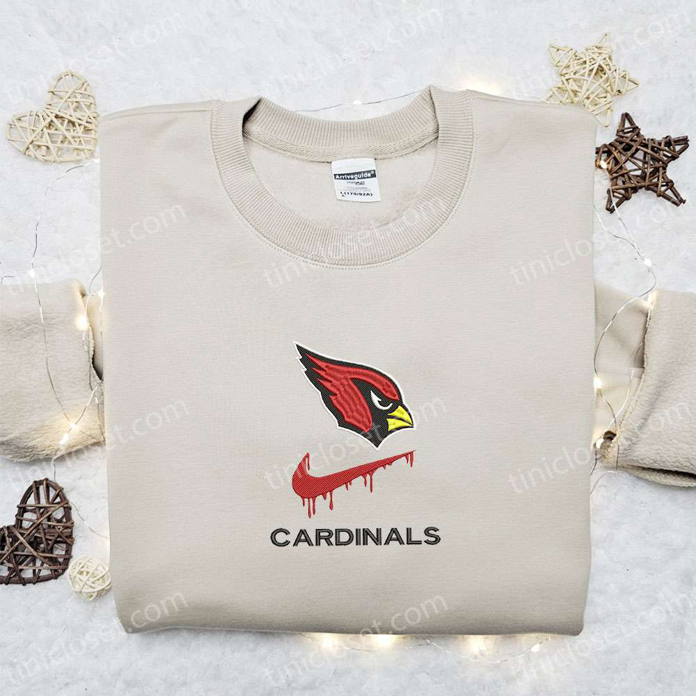 Arizona Cardinals x Nike Swoosh Drip Shirt & Hoodie: NFL Sports Embroidered Gear Perfect Gift Idea