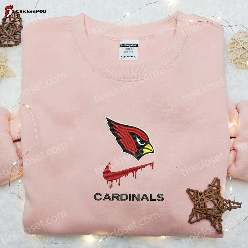 Arizona Cardinals x Nike Swoosh Drip Shirt & Hoodie: NFL Sports Embroidered Gear Perfect Gift Idea