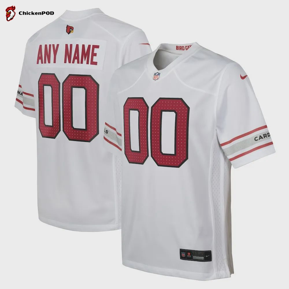 Arizona Cardinals Youth Custom Game Jersey – White