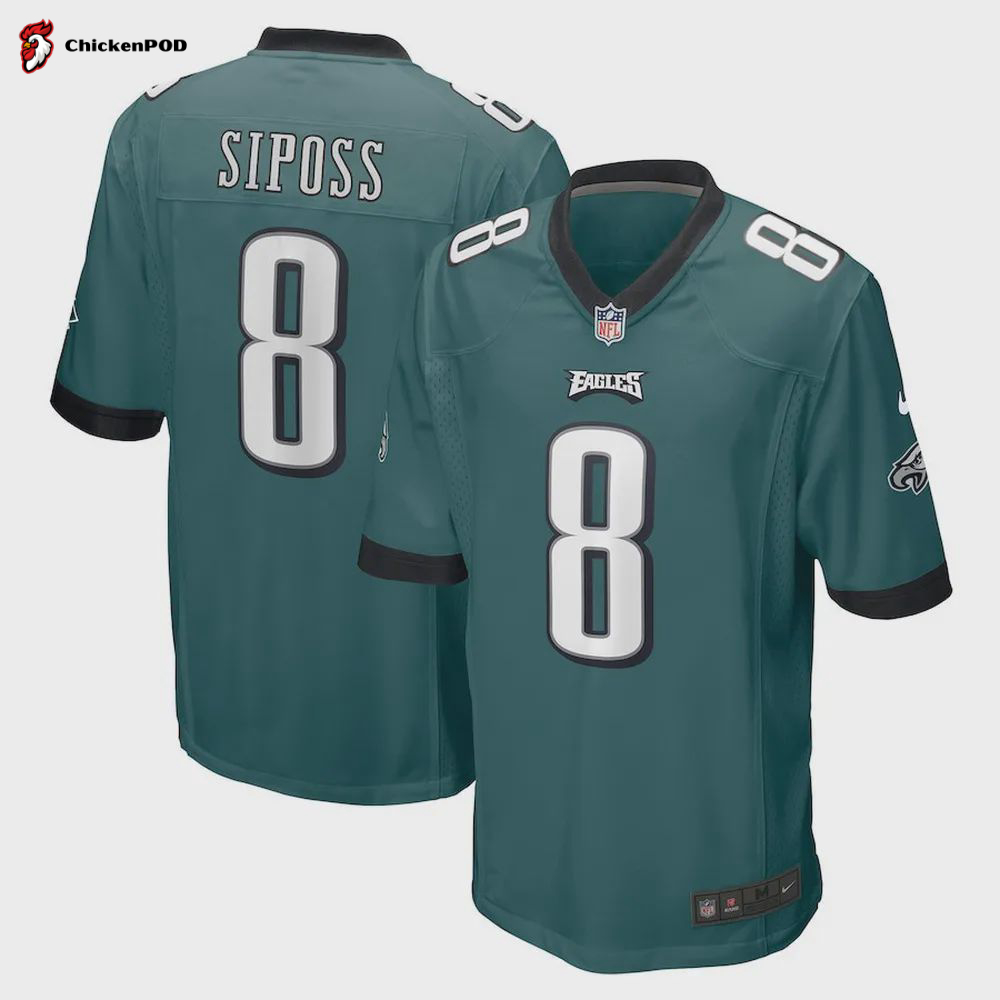 Arryn Siposs 8 Philadelphia Eagles Game Jersey – Midnight Green