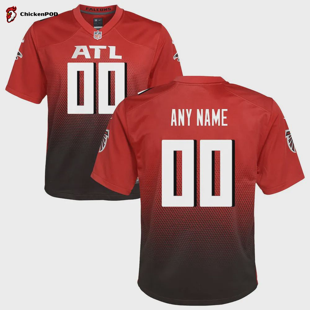 Atlanta Falcons Custom YOUTH Alternate Game Jersey – Red