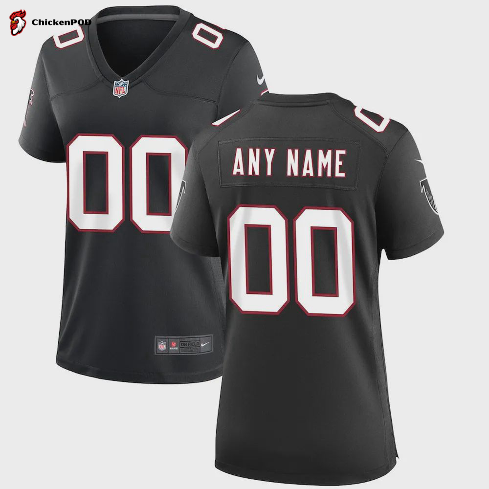 Atlanta Falcons Women’s Throwback Custom Game Jersey – Black