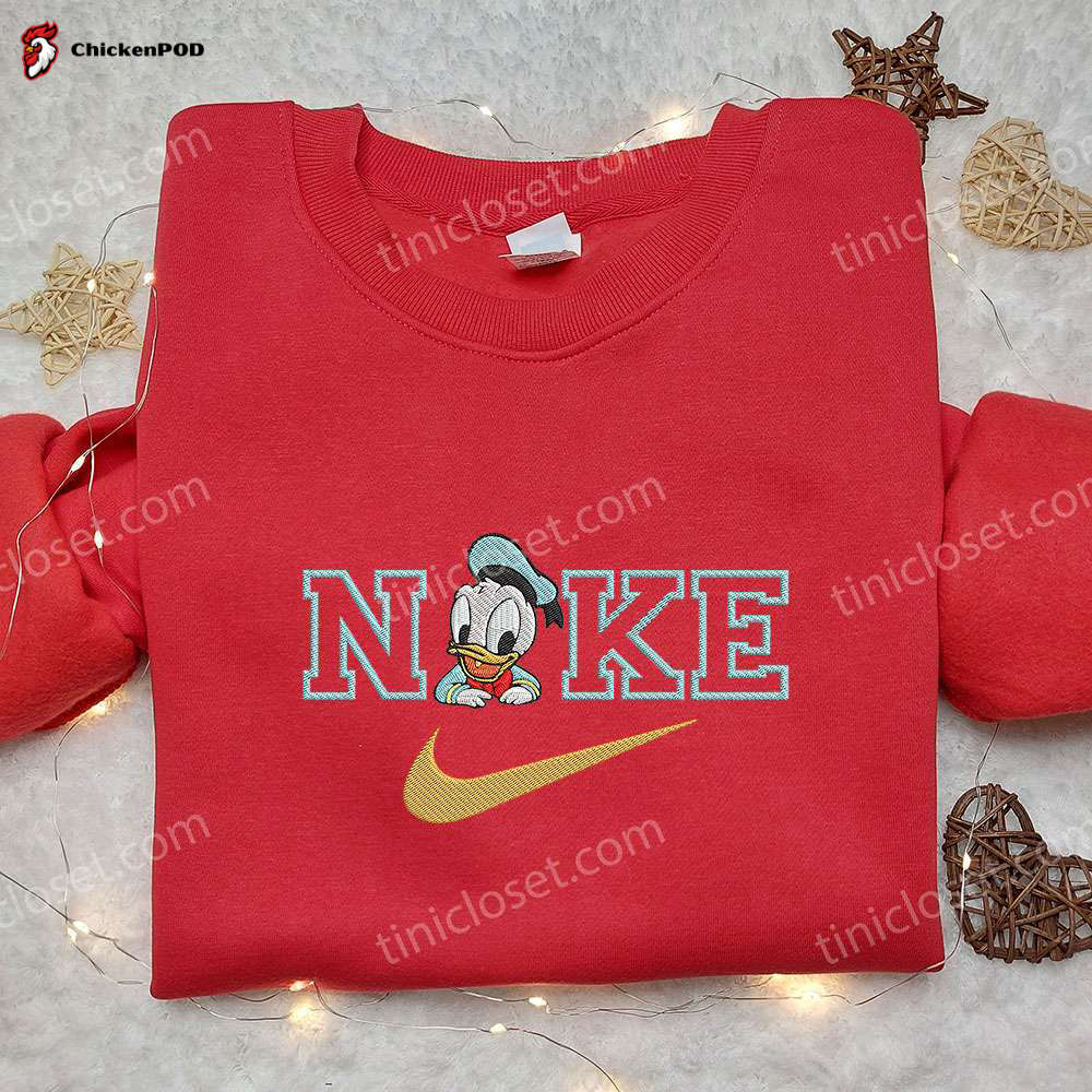 Adorable Baby Donald Duck x Nike Embroidered Hoodie & Disney Shirt: Nike Inspired Embroidery