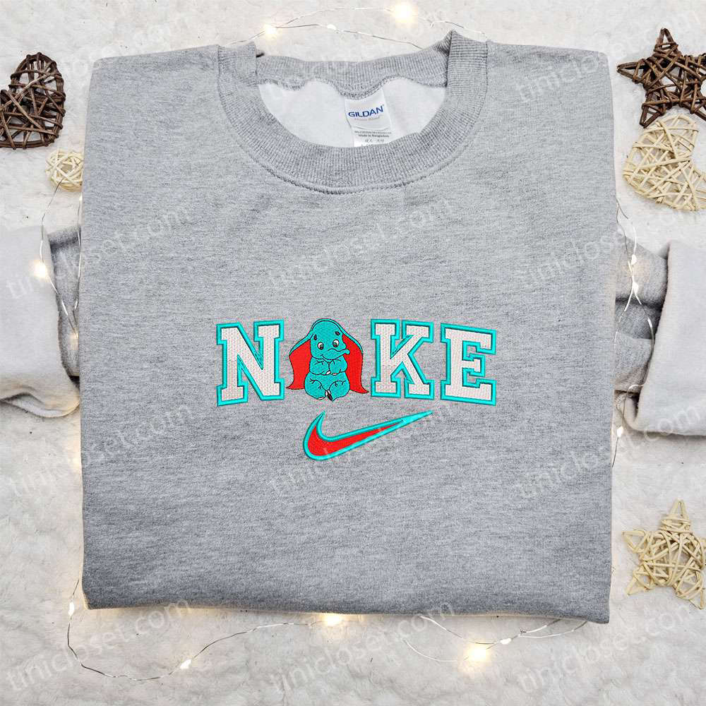 Custom Baby Dumbo x Nike Cartoon Embroidered Shirt – Best Birthday Gift Ideas