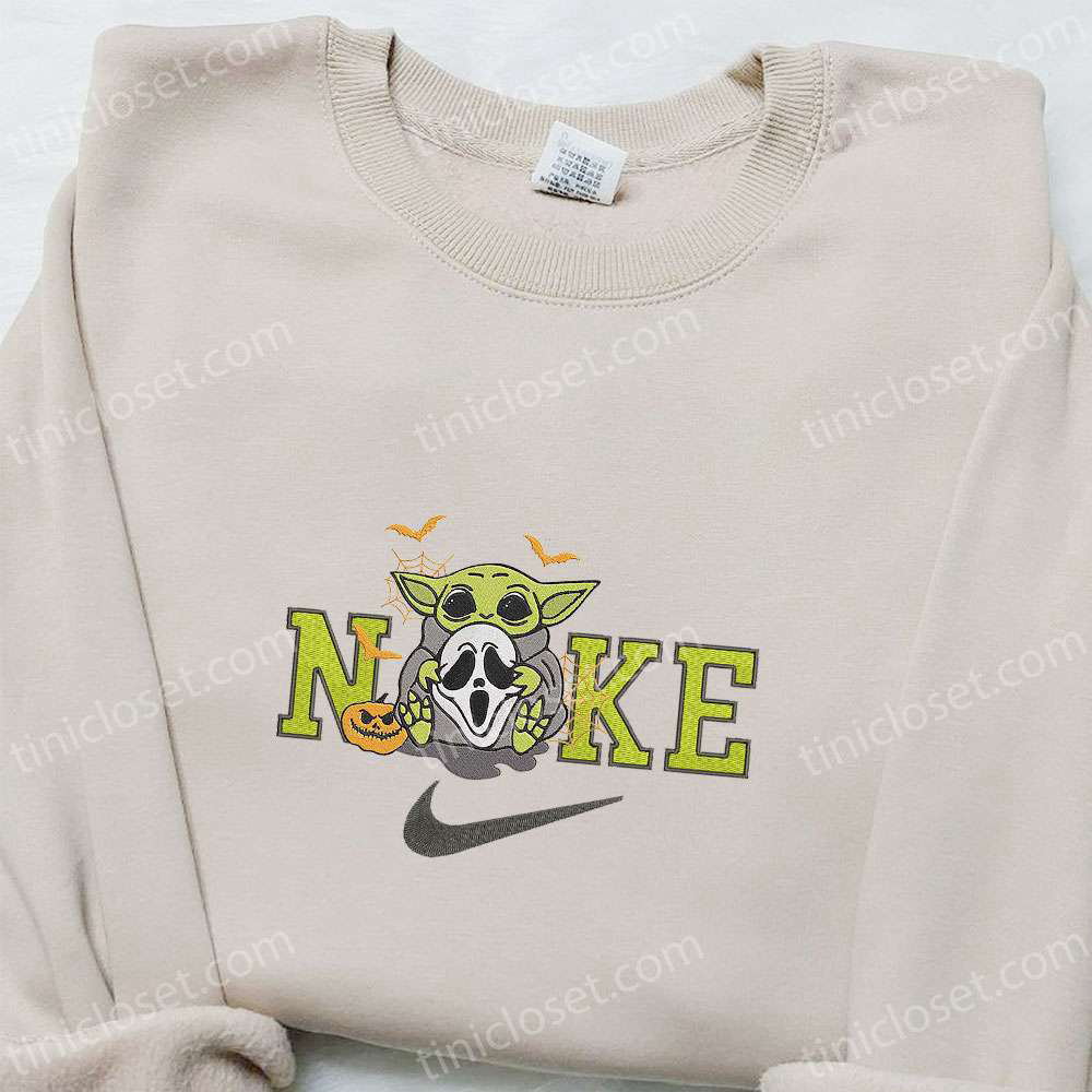 Spooky Baby Yoda Ghost x Nike Embroidered Shirt Hoodie & Sweatshirt: Halloween Nike Inspired Collection