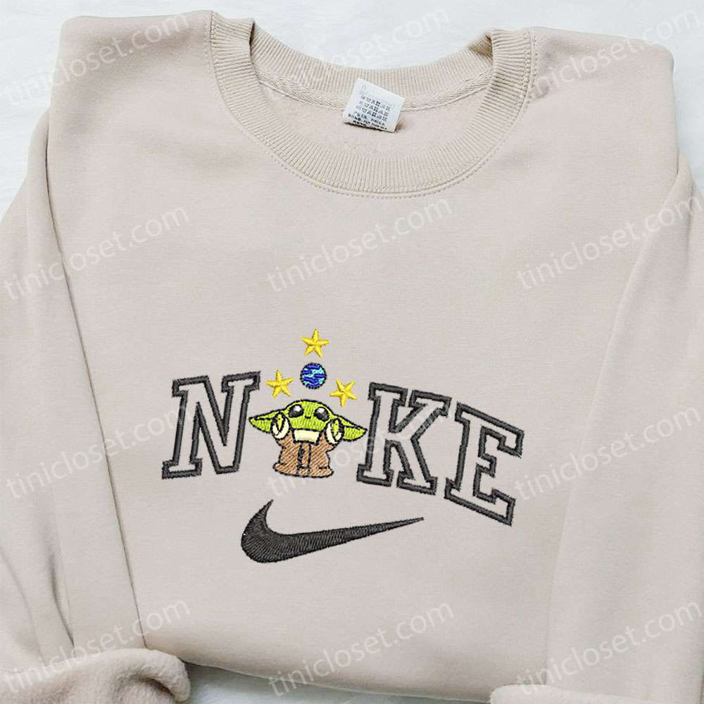 Baby Yoda x Nike Movie Embroidered Sweatshirt & T-shirt: Custom Best Birthday Gift Ideas