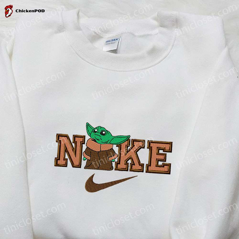 Baby Yoda x Nike Movie Embroidered Tshirt – Nike Inspired Shirt Perfect Family Gift