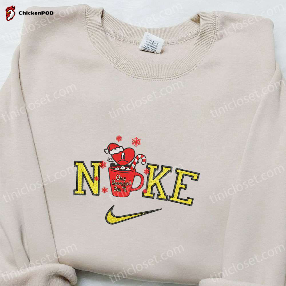 Baby Yoda Gift Christmas x Nike Embroidered Sweatshirt: Movie Christmas Shirt Best Gift Ideas