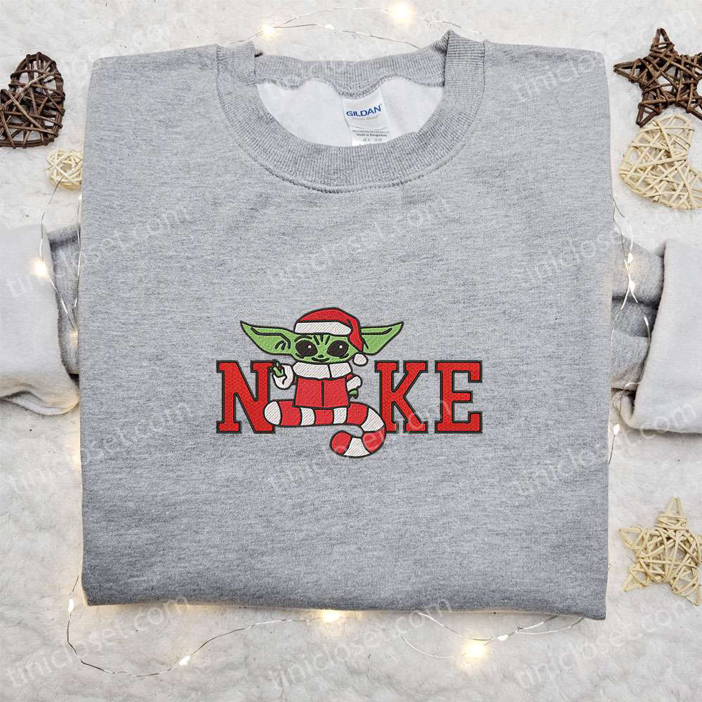 Bad Yoda Santa Claus Christmas x Nike Embroidered Sweatshirt: Movie Christmas Shirt Best Gift Ideas