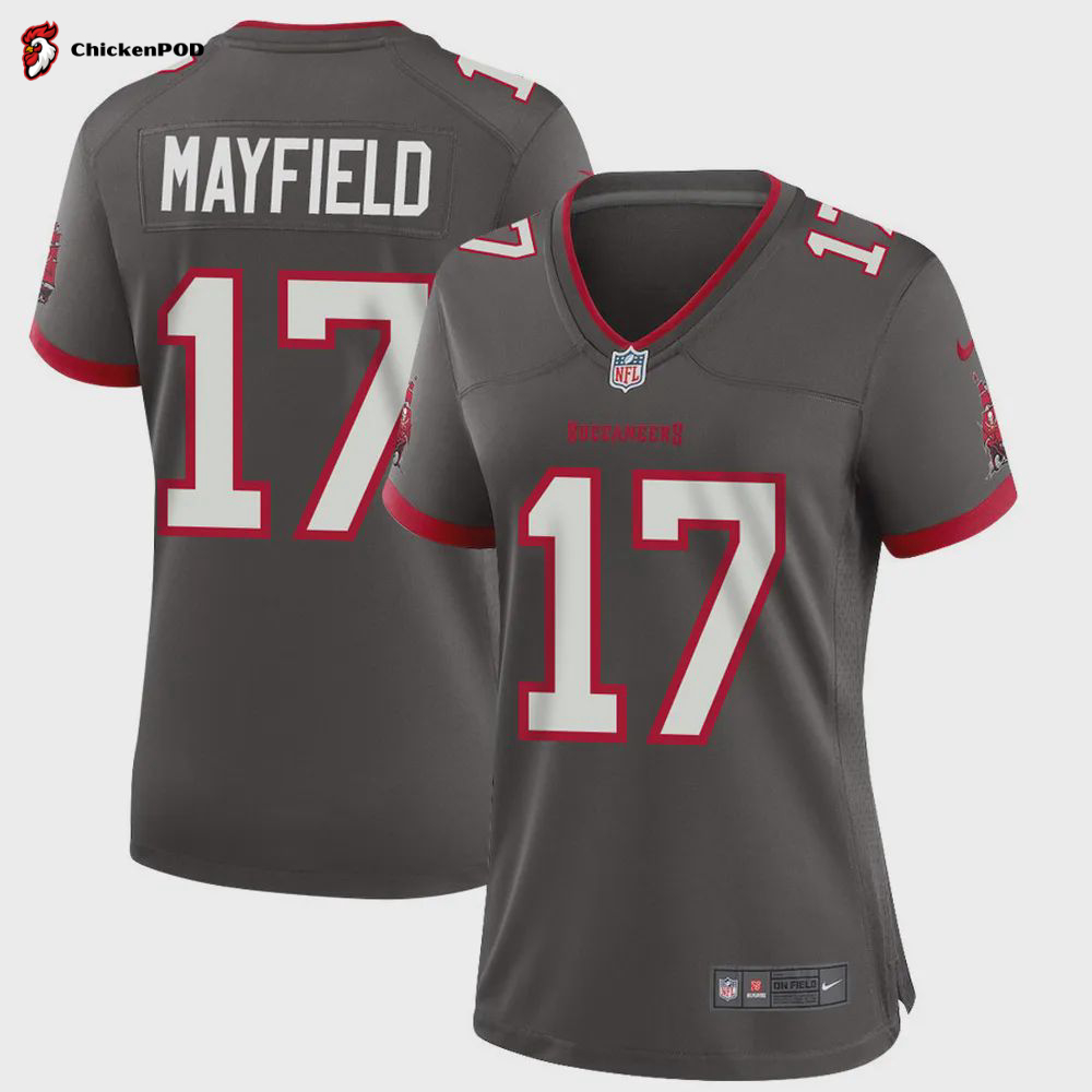 Baker Mayfield 17 Tampa Bay Buccaneers Women Alternate Game Jersey – Pewter