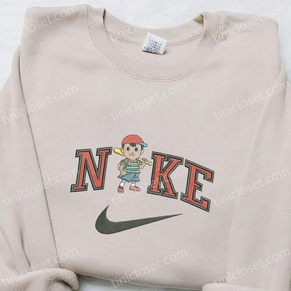 Baseball Boy Ness Badge x Nike Game Embroidered Shirt: Nike Inspired Gift for Family Perfect Game Day Attire