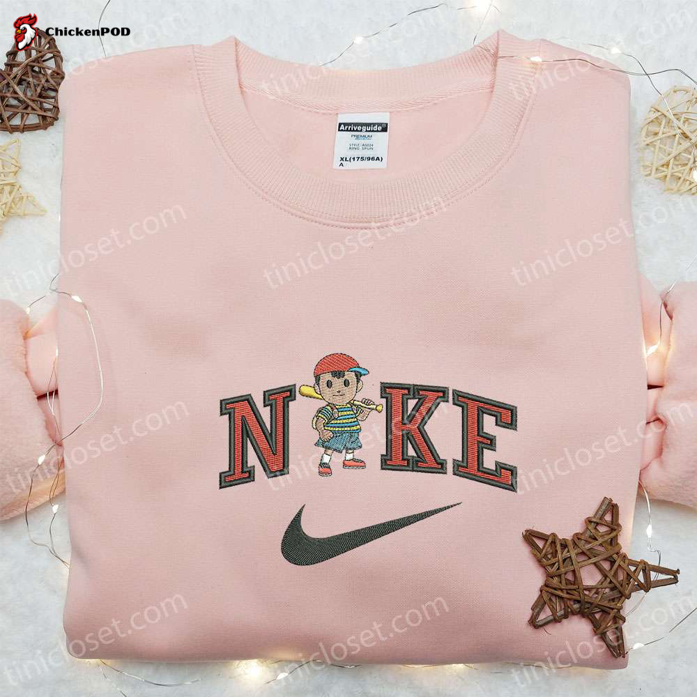 Baseball Boy Ness Badge x Nike Game Embroidered Shirt: Nike Inspired Gift for Family Perfect Game Day Attire