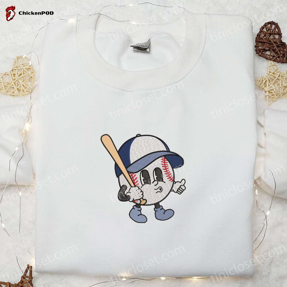 Baseball Mom Embroidered Shirt & Hoodie: Perfect Mother’s Day Gift Idea for Sports Enthusiasts