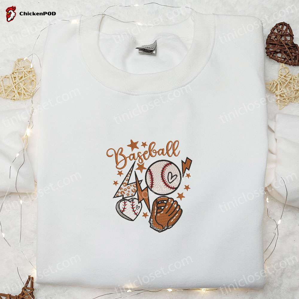 Baseball Mom Bows Hearts Shirt & Sports Hoodie: Best Mother’s Day Gift Idea