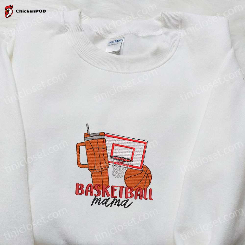 Score Big with Basketball Mom Embroidered Shirt – Top Sports Gift for Mother’s Day