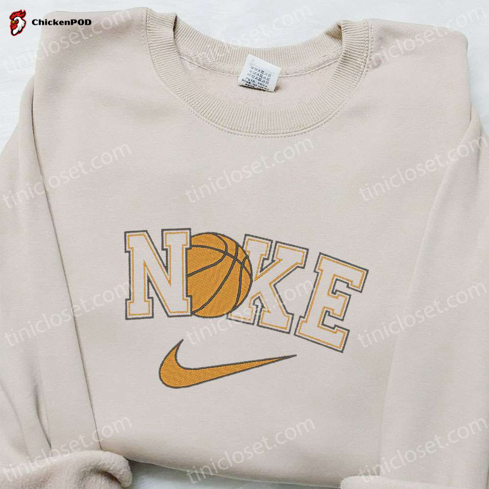 Nike Swoosh Sport Embroidered Sweatshirt: NBA Basketball Shirt & Nike Inspired Sport Shirt