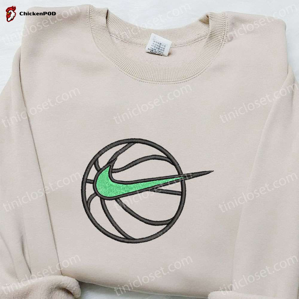 Nike Swoosh Sport Embroidered Sweatshirt: NBA Basketball Shirt & Nike Inspired Sport Shirt