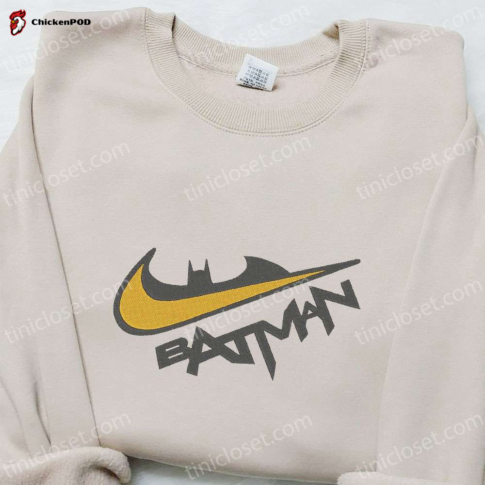 Batman x Swoosh Movie Embroidered Sweatshirt DC Cinematic Universe Shirt: Best Family Gift Ideas