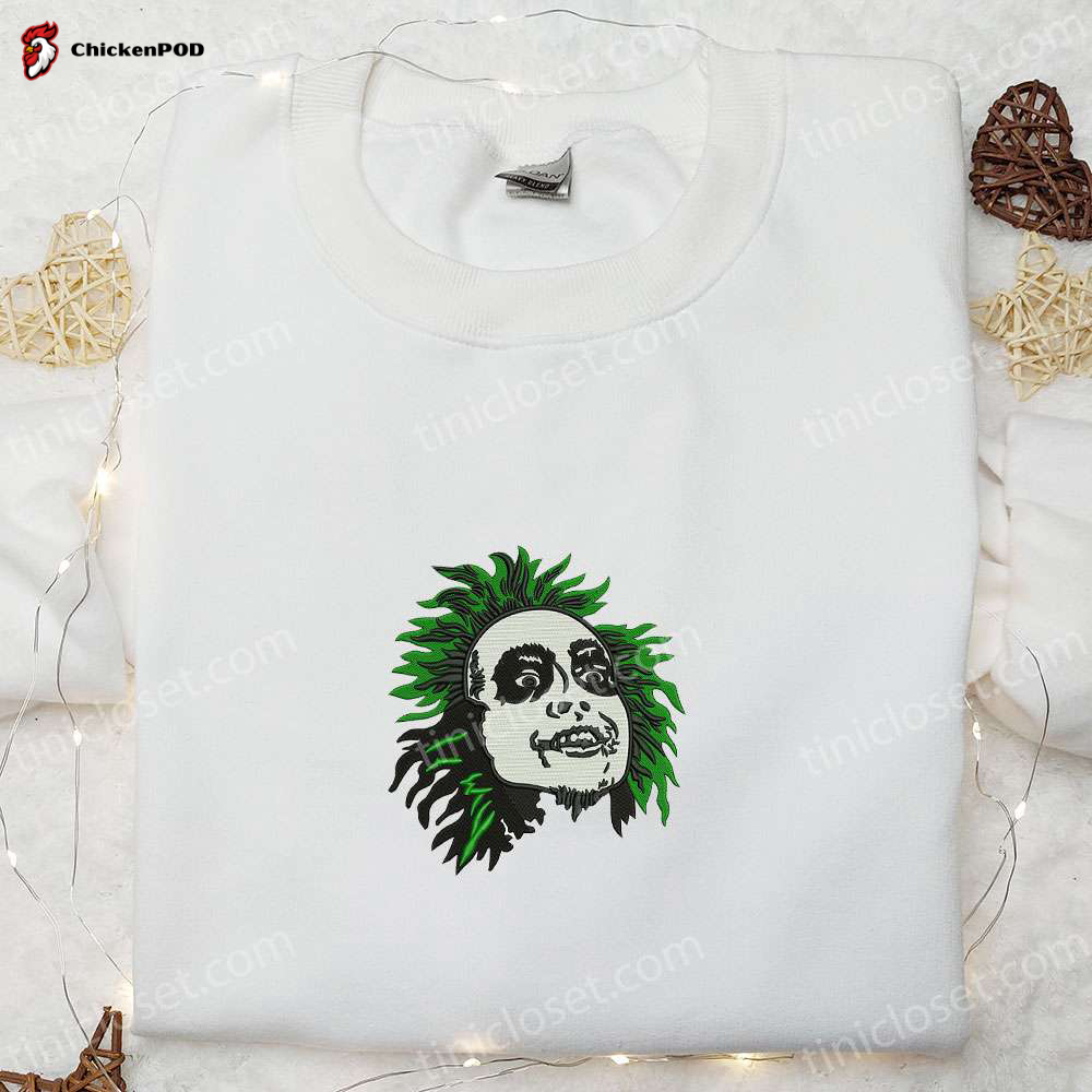 Beetlejuice Head Embroidered Shirt: Best Horror Movie Gift for Halloween Ideal for Family