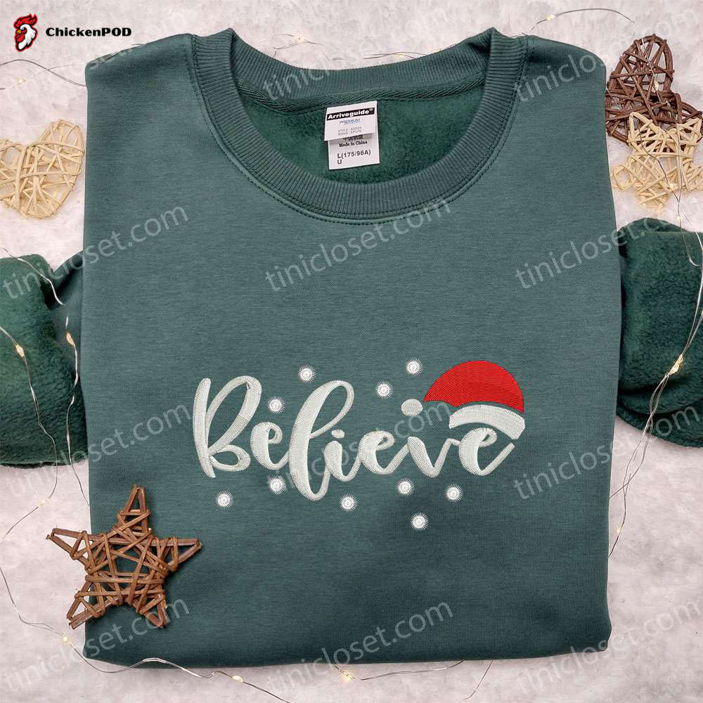 Believe Embroidered Shirt & Christmas Hoodie: Best Family Gifts for the Holidays