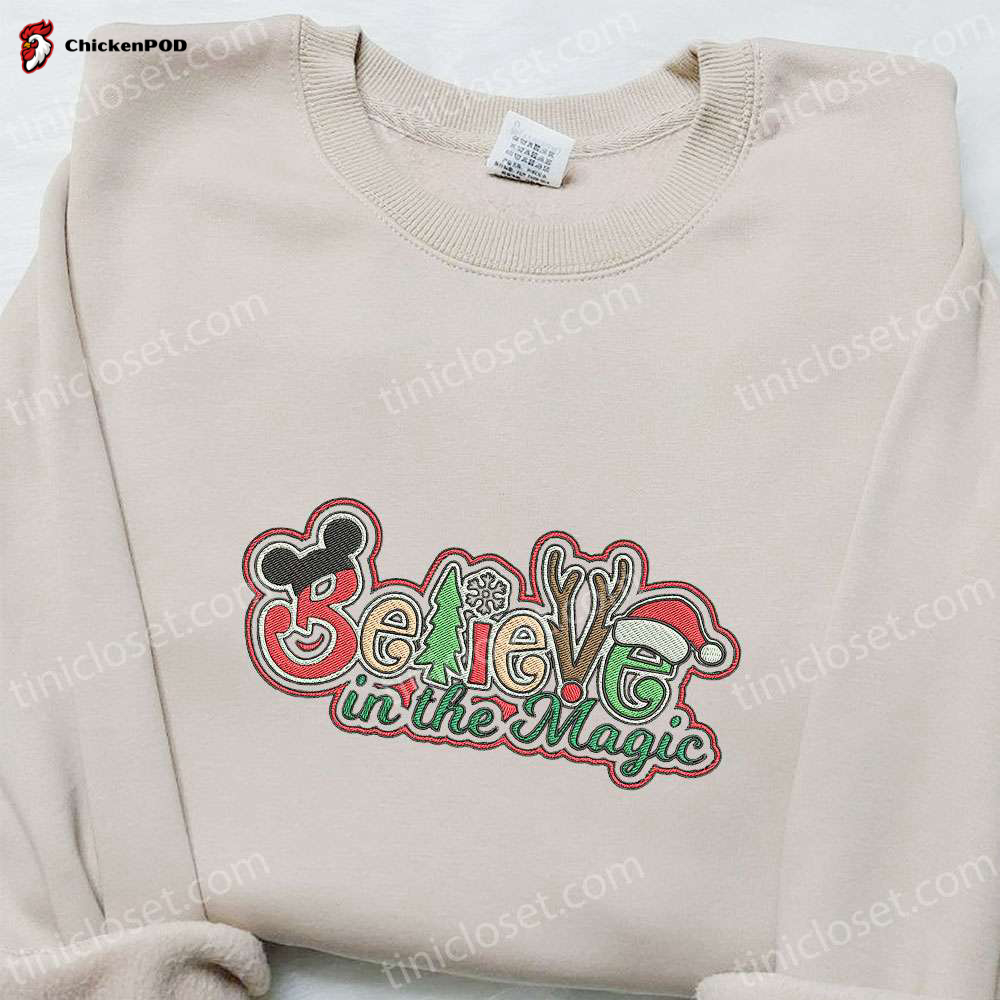 Discover the Enchanting Magic of Disney: Festive Embroidered Shirt & Hoodie – Perfect Family Gifts!