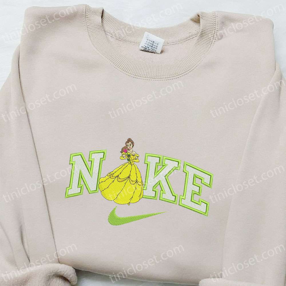 Belle x Nike Cartoon Embroidered Shirt: Best Family Gift Ideas Nike Inspired & Engaging!