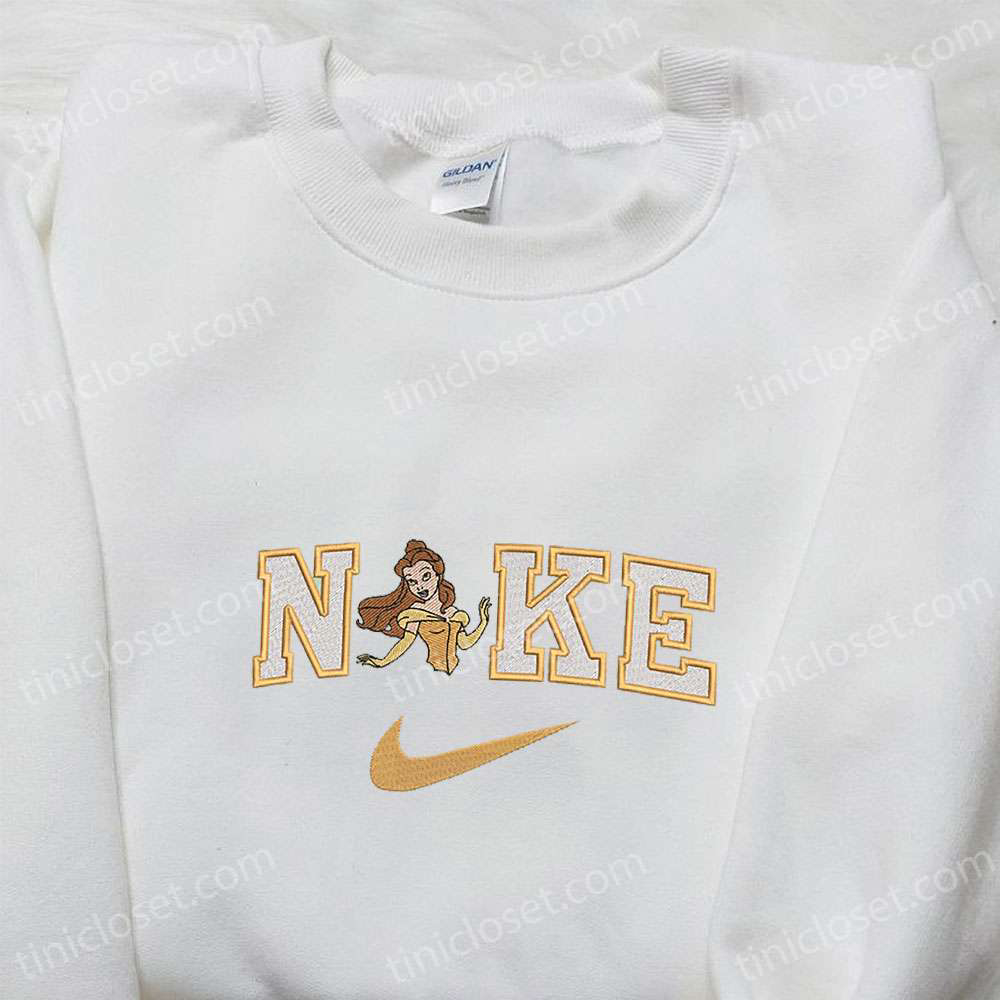 Belle x Nike Embroidered Shirt & Disney Princess Hoodie: Perfect Gift for Girls Fashionable & Fun!