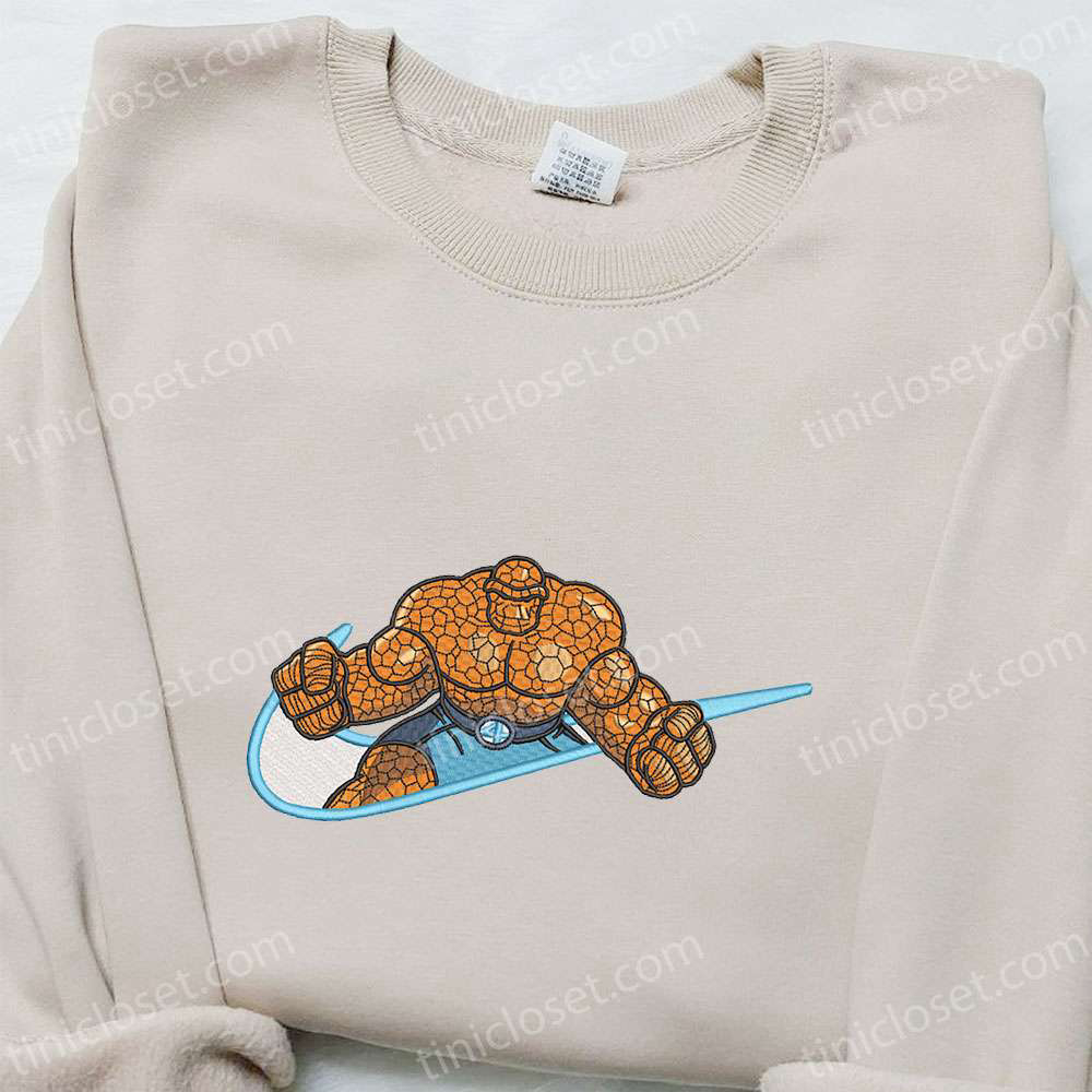 Ben Grimm x Swoosh Embroidered Hoodie & Marvel Cinematic Universe Shirt: Best Family Gift Ideas