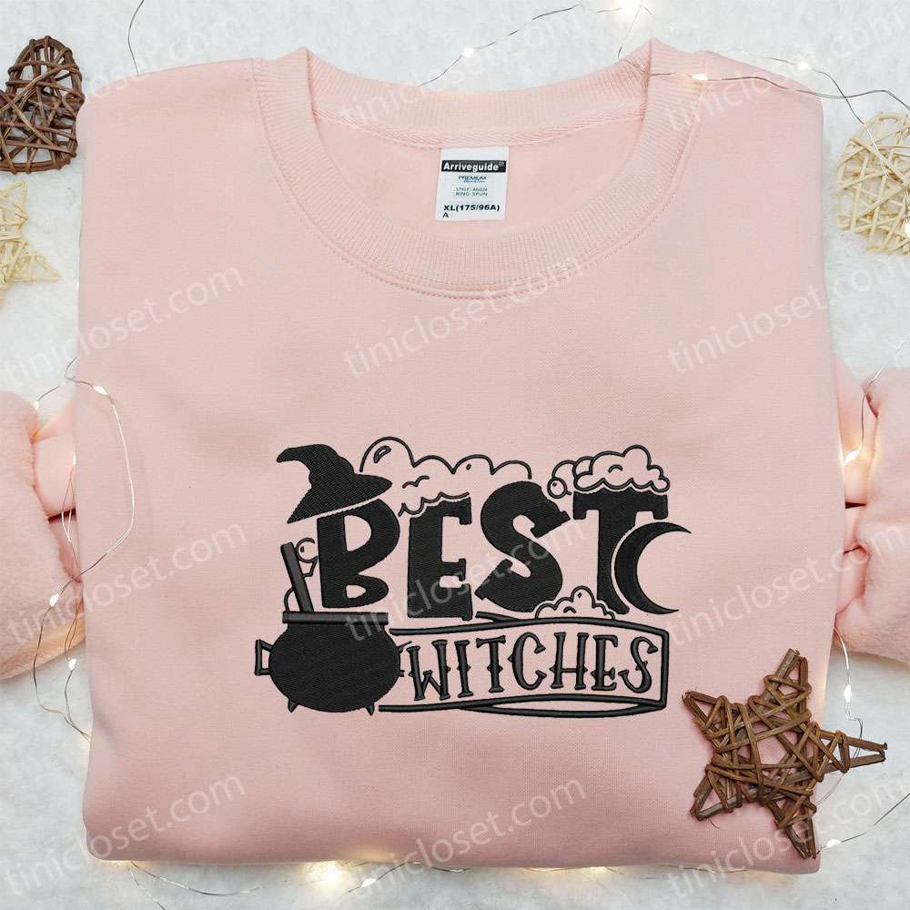 Spooktacular Best Witches Embroidered Shirt: Perfect Halloween Gift for Family!