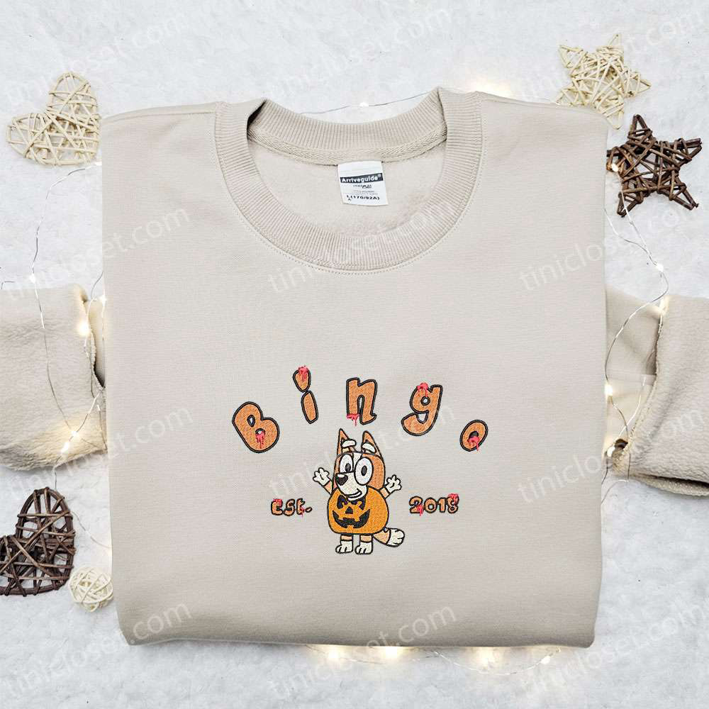 Bingo Pumpkin Est 2018 Halloween Embroidered Shirt – Best Gifts for Family