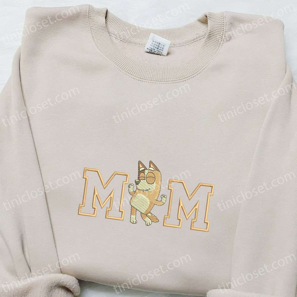 Bluey Chilli Heeler Mom Embroidered Shirt & Cartoon Hoodie: Perfect Gift Ideas