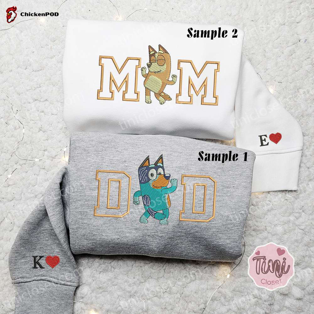 Bluey Chilli Heeler Mom Embroidered Shirt & Cartoon Hoodie: Perfect Gift Ideas