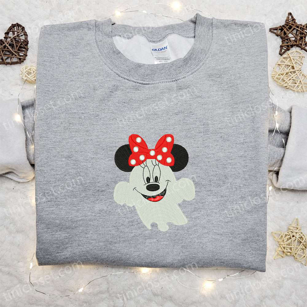 Spooktacular Boo Minnie Embroidered Shirt: Disney Halloween Gift Ideas