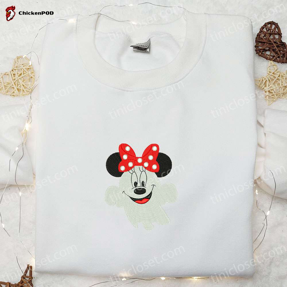 Spooktacular Boo Minnie Embroidered Shirt: Disney Halloween Gift Ideas