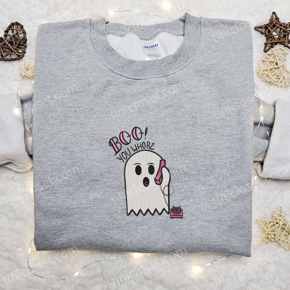 Boo You Whore Embroidered Shirt – Spooky Halloween Gift Ideas