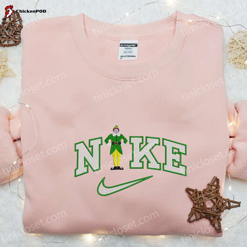 Buddy Elf x Nike Embroidered Shirt & Christmas Movie Hoodie: Perfect Family Gifts!